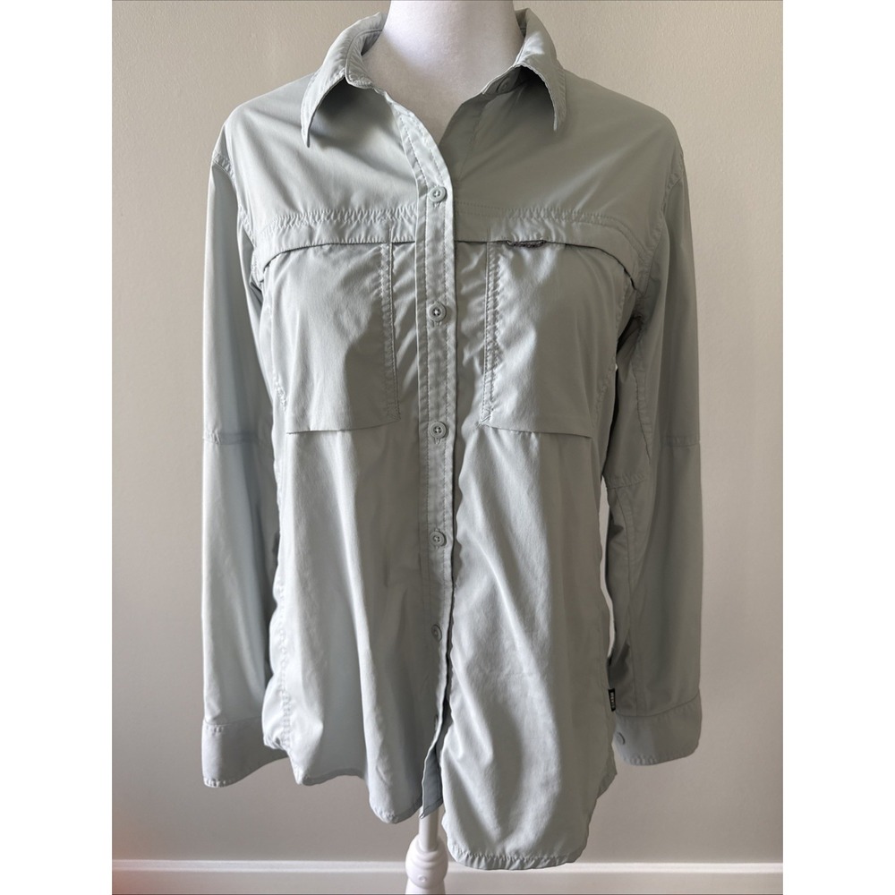 REI Co-Op Women's Sahara Long Sleeve Button Up Hiking Shirt Lightweight M Green